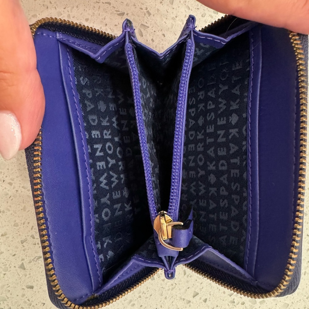 Kate Spade Navy Leather Tote with Tassel and Matching Wallet - Picture 3 of 7